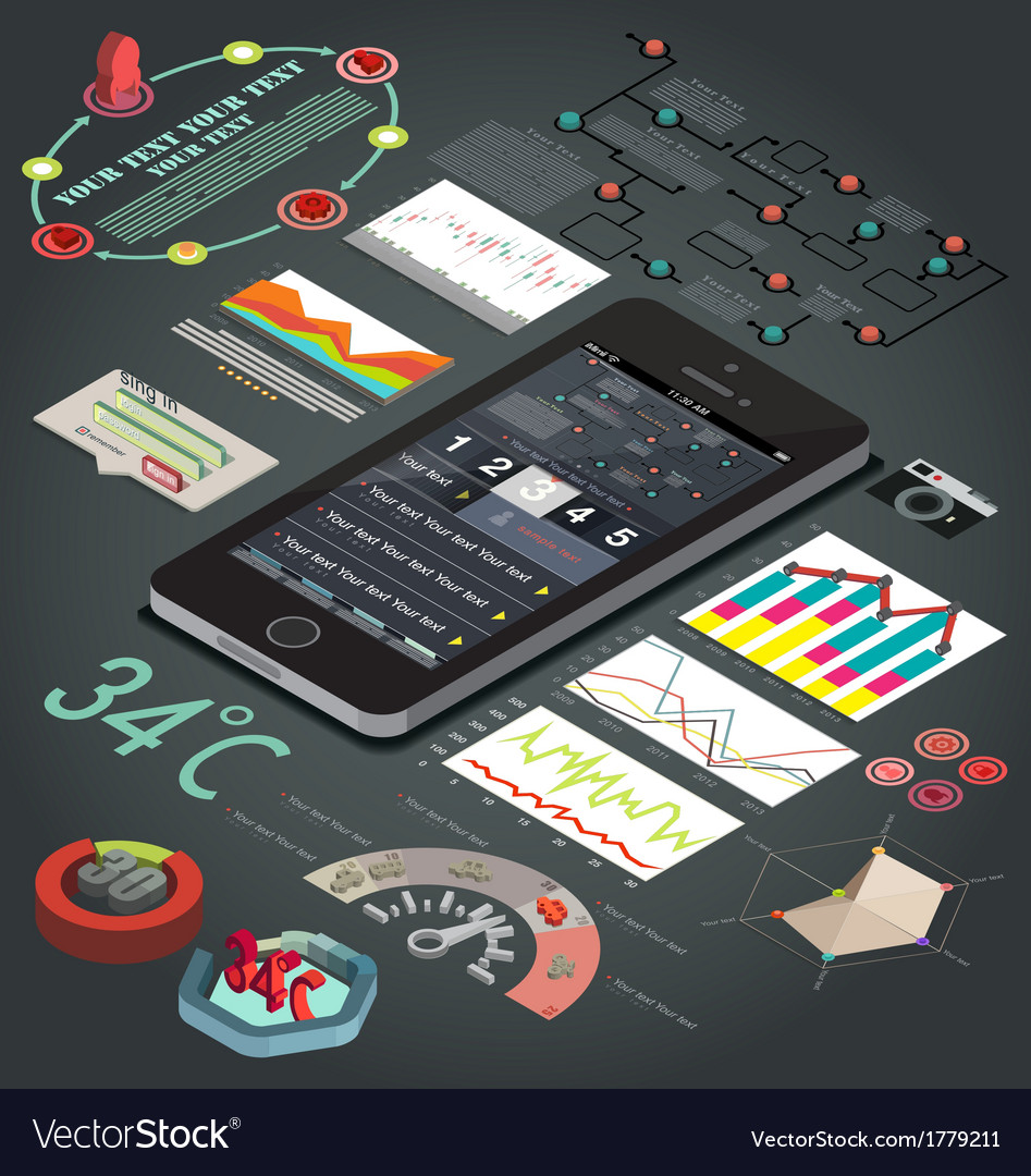 Elements of infographics flat design