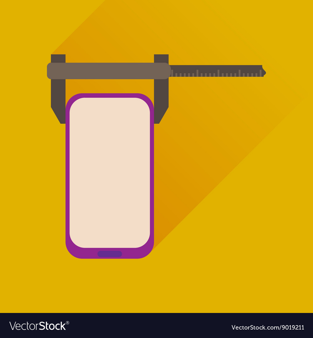 Flat web icon with long shadow mobile settings