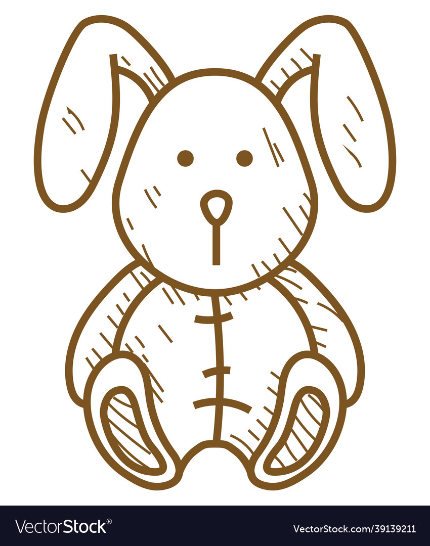 Funny rabbit - toy icon Royalty Free Vector Image