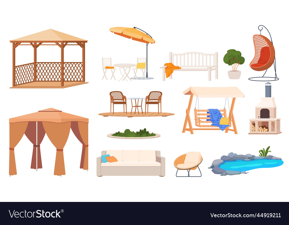 Garden furniture for outdoor recreation furniture Vector Image