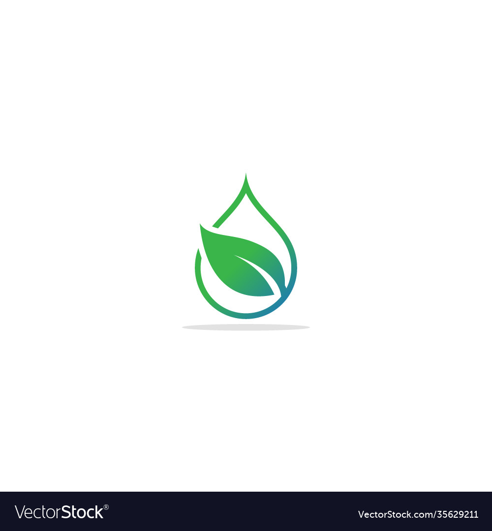 Green Leaf Droplet Eco Logo Royalty Free Vector Image