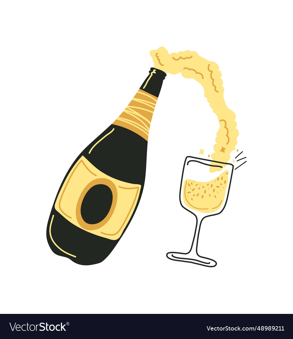 Happy New Year Drink Royalty Free Vector Image