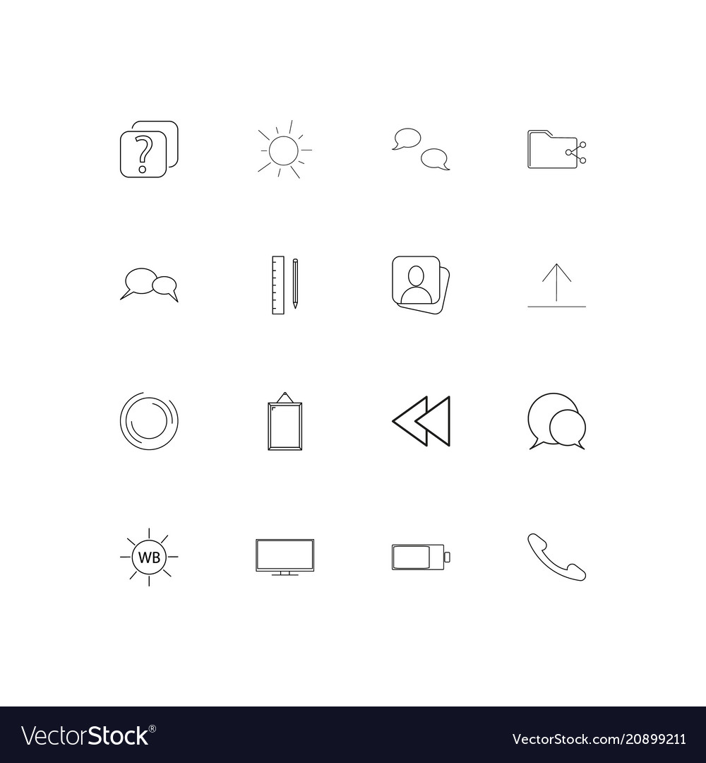 Interface linear thin icons set outlined simple