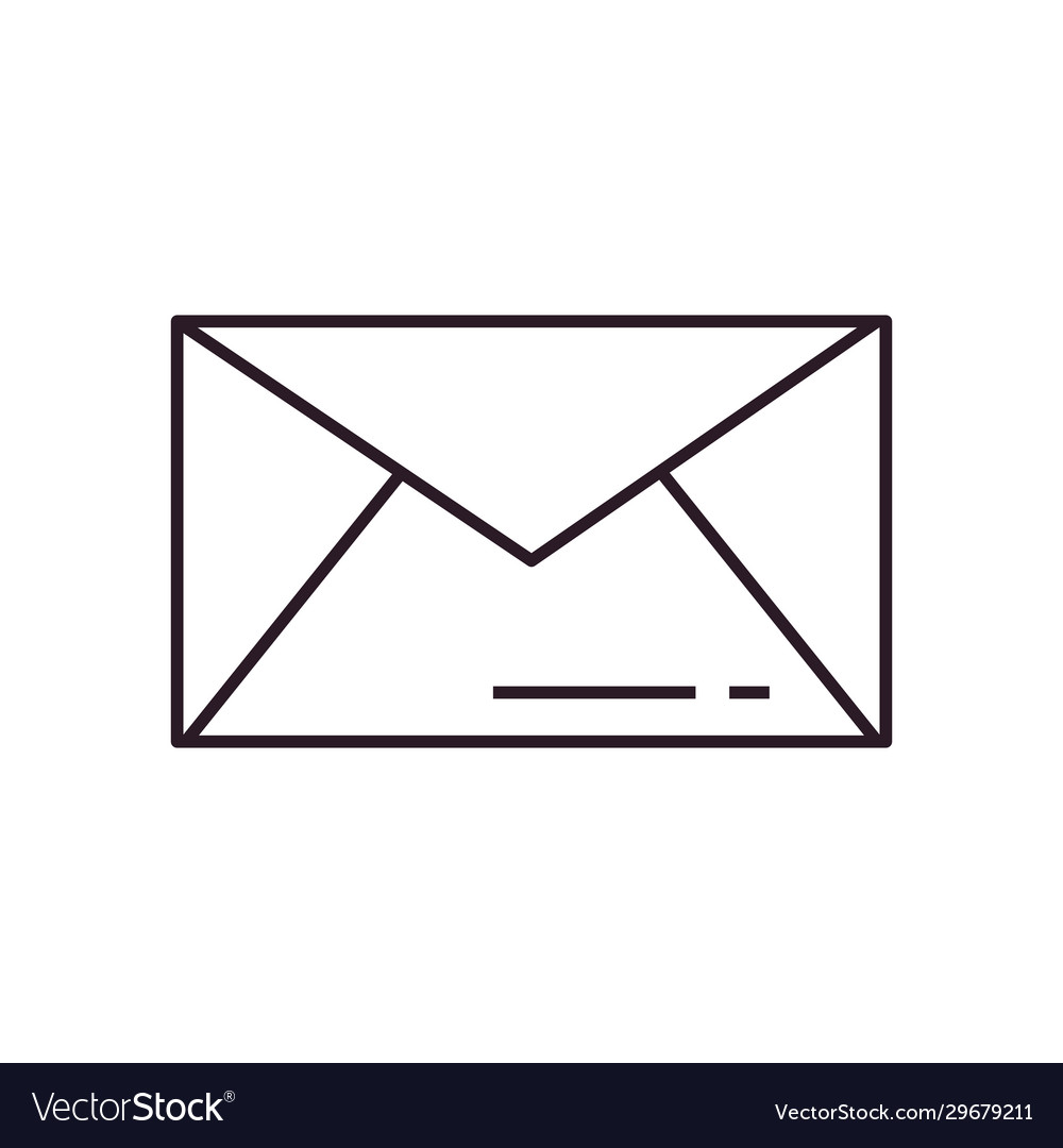 Isolated envelope message line style icon vector image Isolated envelope message line style icon
