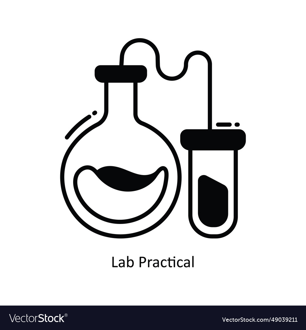 Lab practical doodle semi solid icon design i