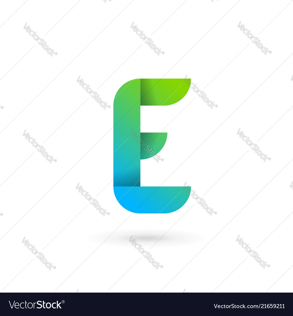 Letter e ribbon logo icon design template elements