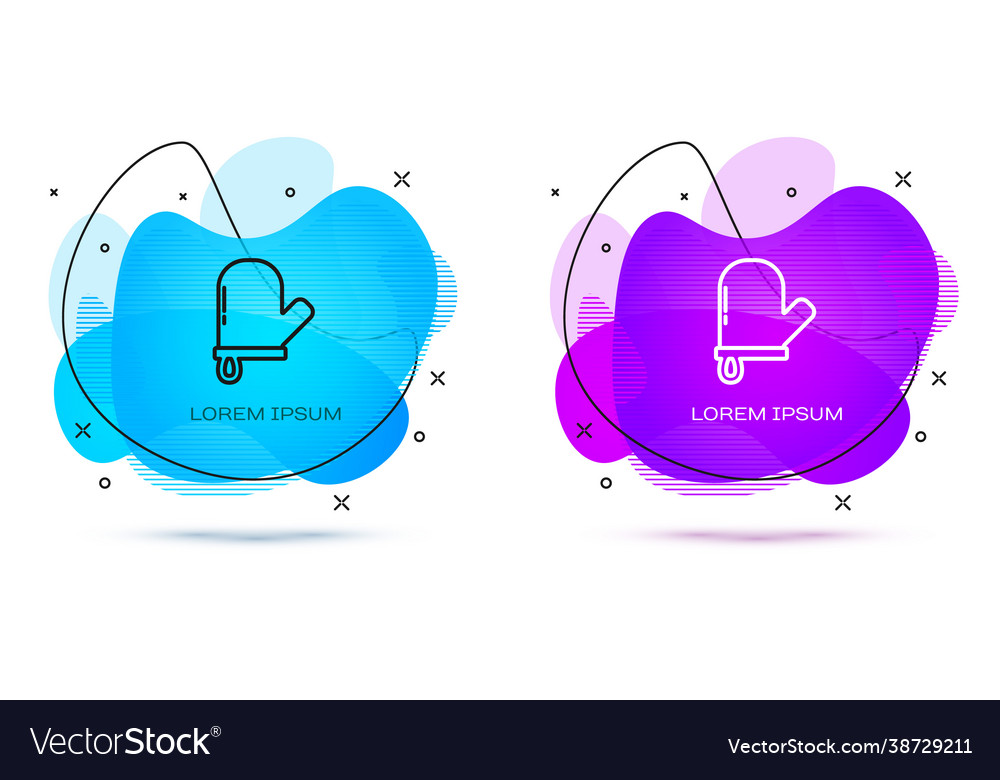 Linie Ofenhandschuh Ikone isoliert auf weißem Hintergrund