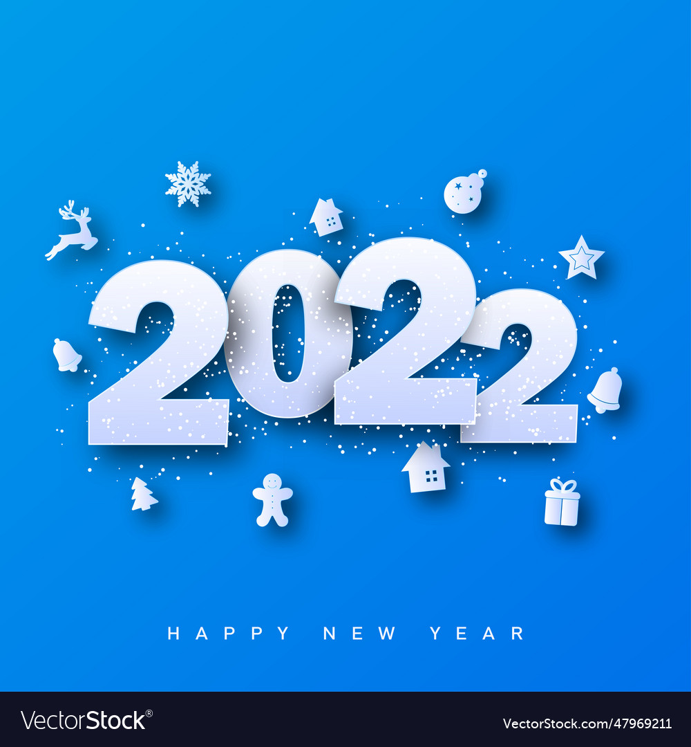 Merry christmas and happy new year card 2022