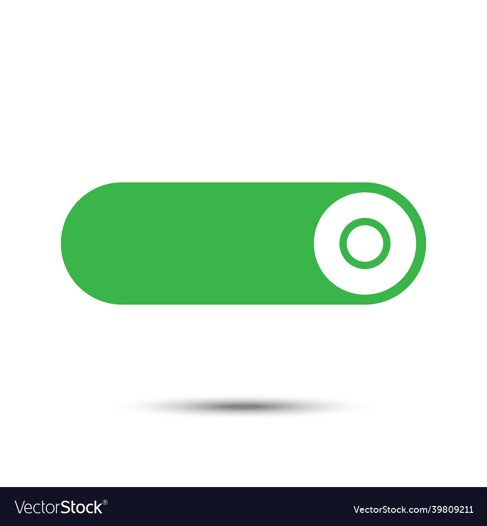 On off slider style power buttons with green