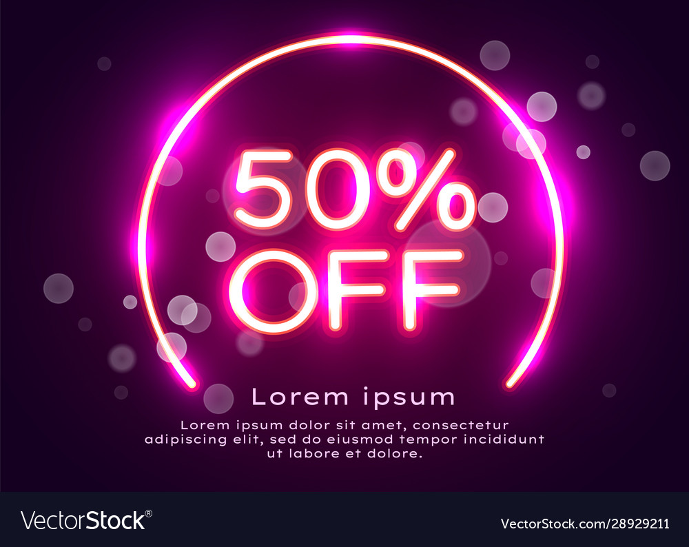 Verkauf leuchtende Neon Zeichen Licht Hintergrund vector image Verkauf leuchtende Neon Zeichen Licht Hintergrund