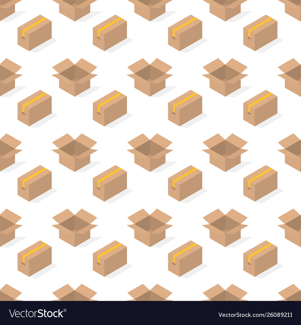 Seamless background from a set cardboard boxes