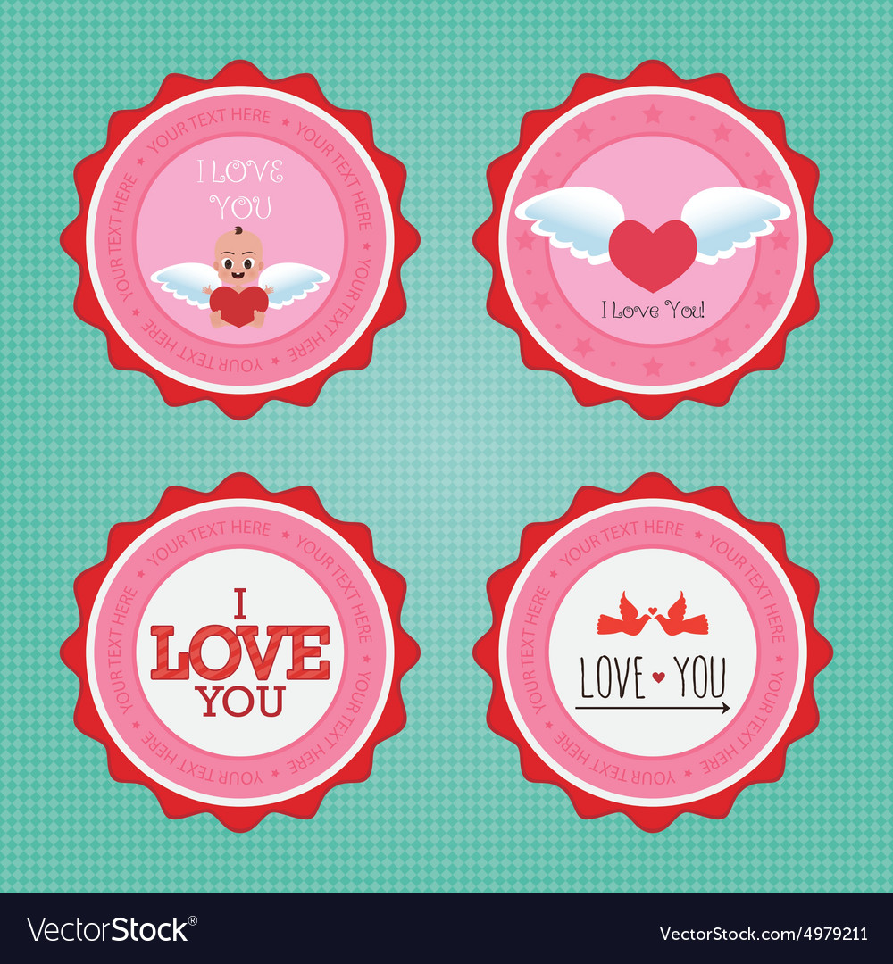 Set round labels with text on a textured