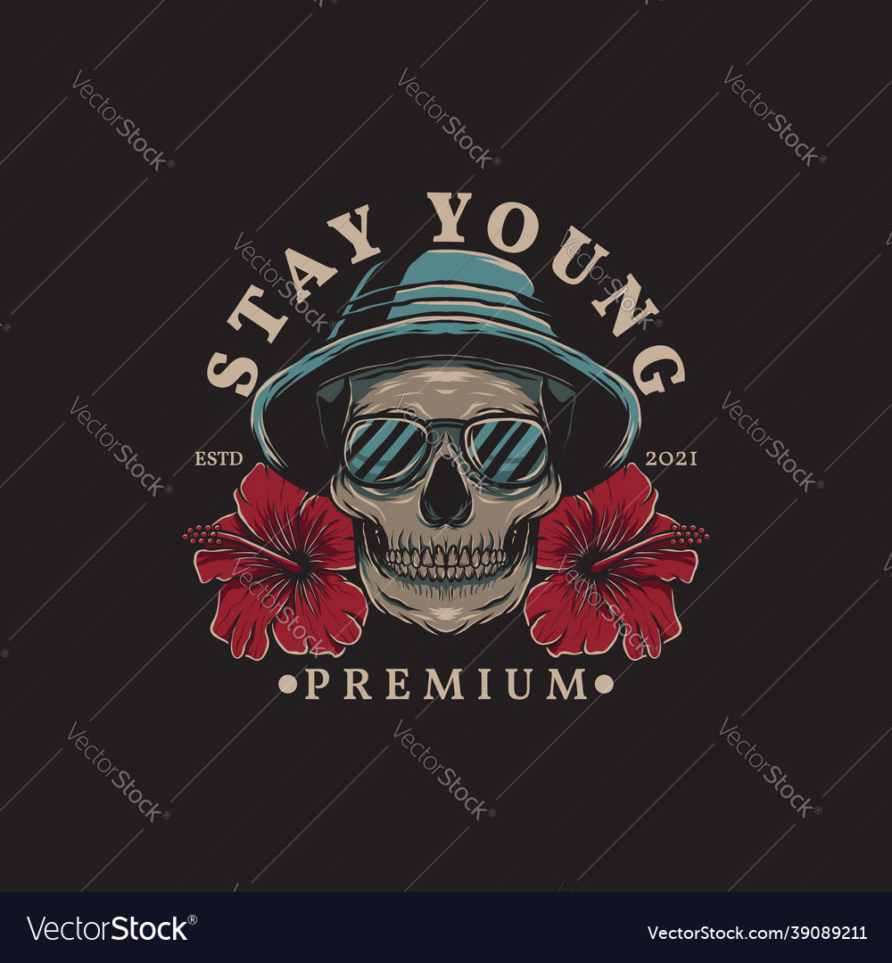 Skull wearing sunglasses Royalty Free Vector Image