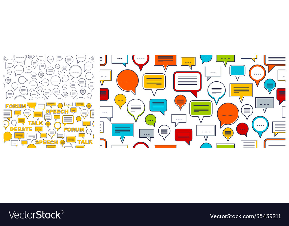 Speech bubbles seamless background set endless