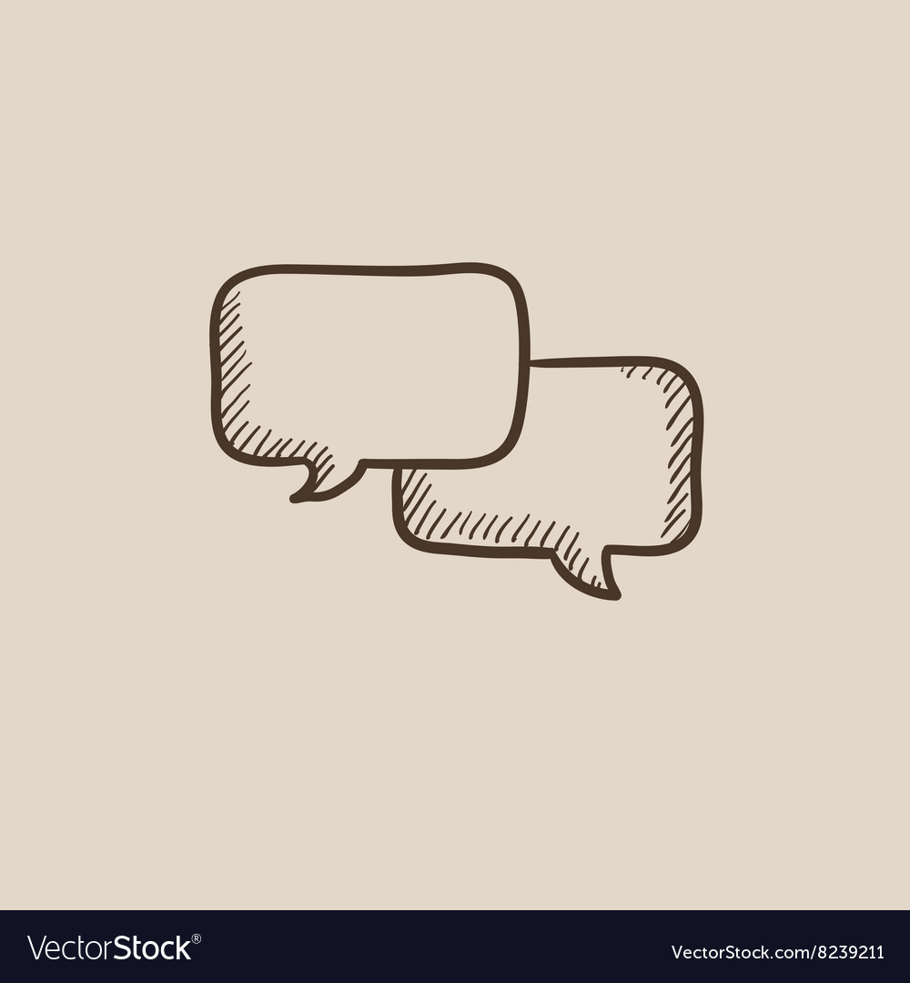 Speech squares sketch icon