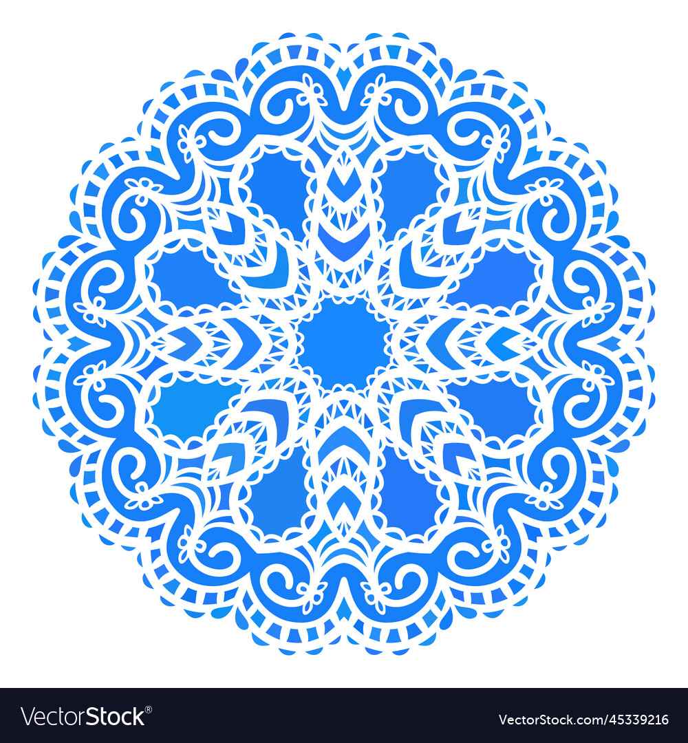 Blue round pattern circular ornament design
