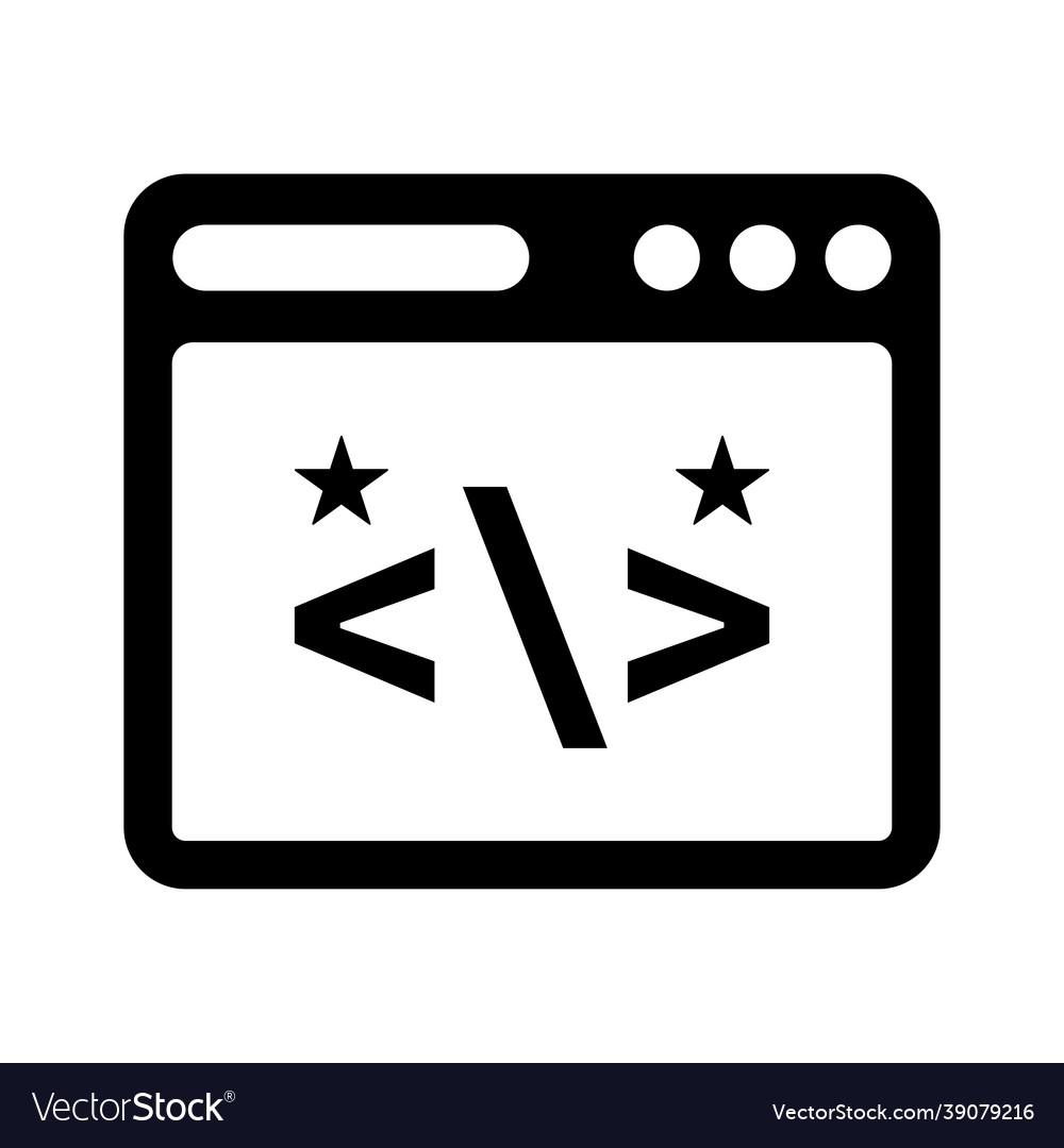 Clean code coding icon black graphics