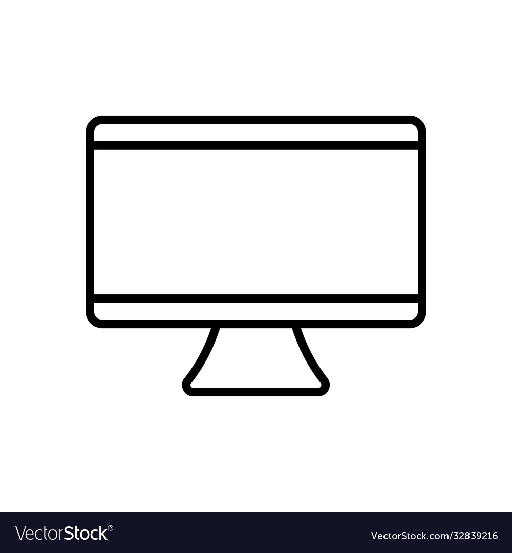 Computer monitor icon line style