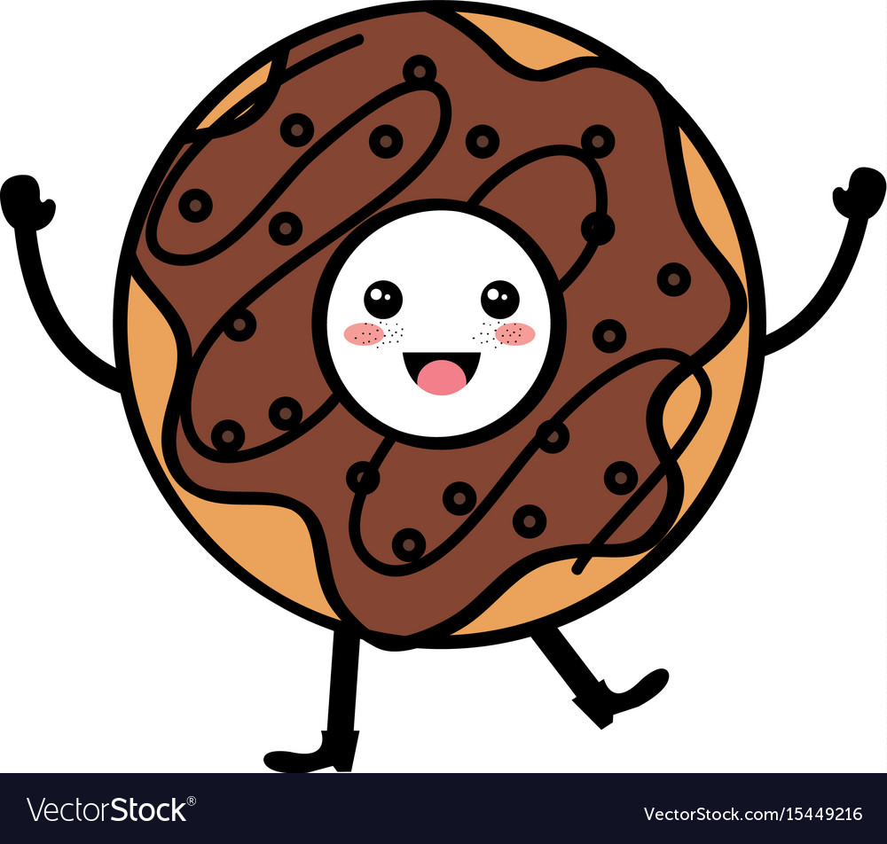 Delicious sweet donut kawaii character Royalty Free Vector