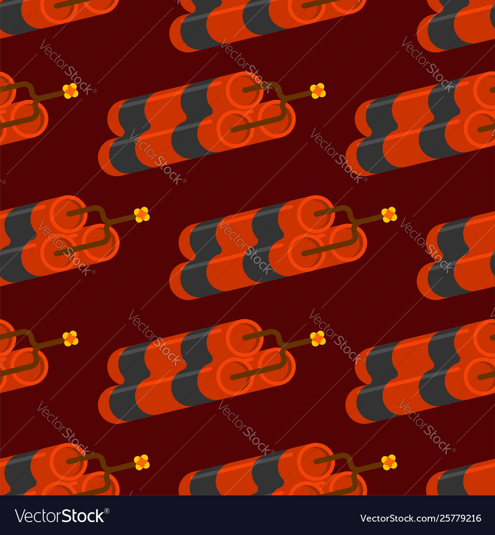 Dynamite seamless pattern explosive background Vector Image Dynamite seamless pattern explosive background
