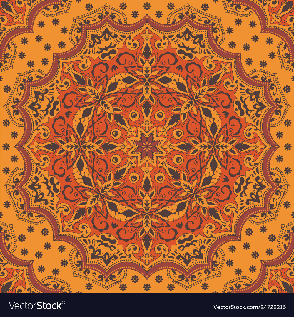 Ethnic seamless pattern with floral ornament Vector Image