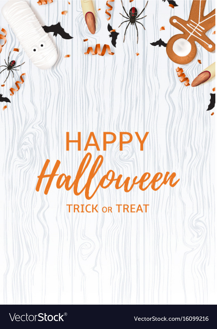 Festive flyer with treats for halloween