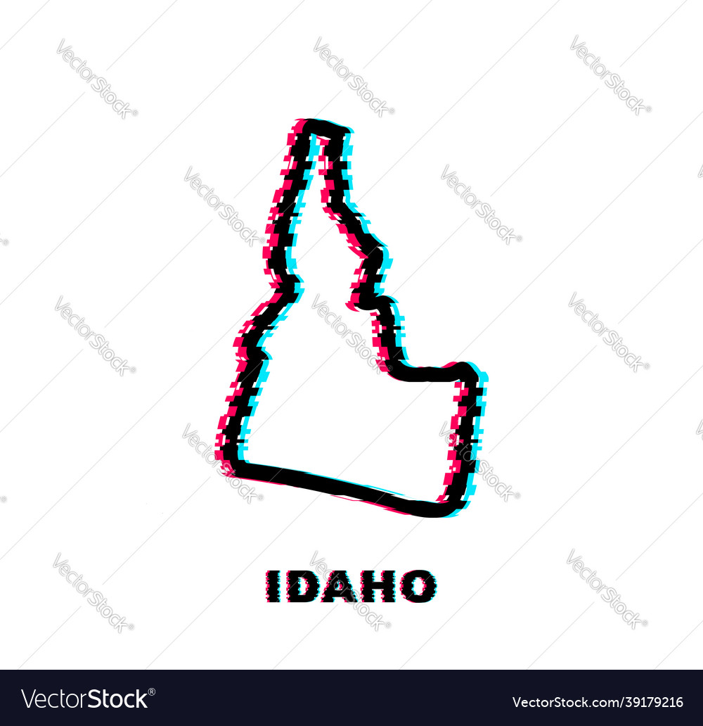 Glitch icon map showing the state of idaho from