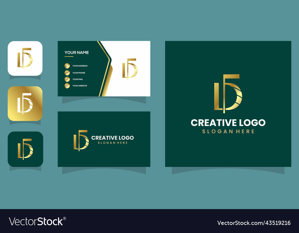 Graphic of initial df and fd monogram elega vector image Graphic of initial df and fd monogram elega