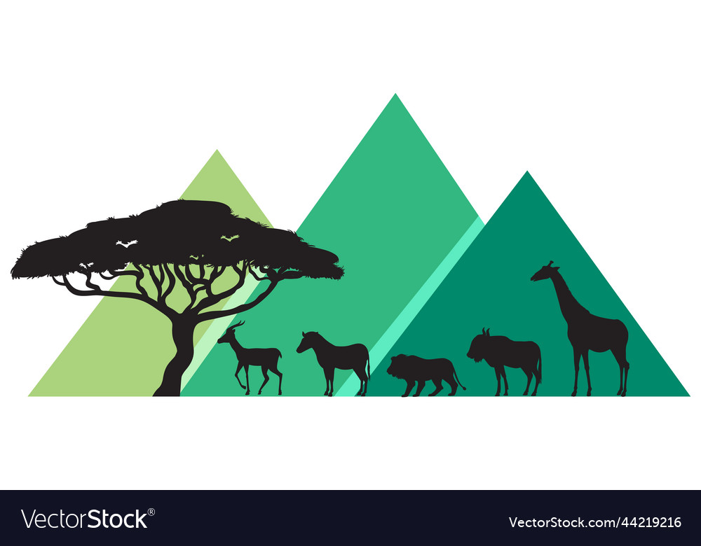 Green pyramid mountain Vector Image Green pyramid mountain