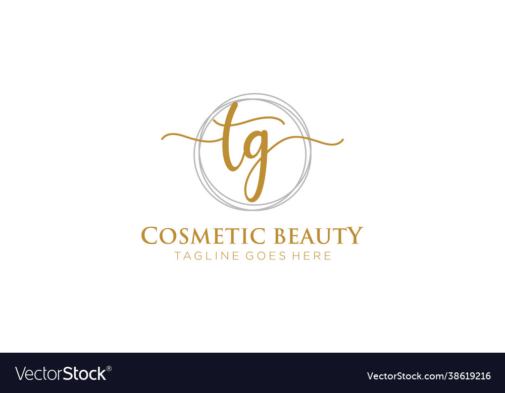 Initial tg feminine logo beauty monogram