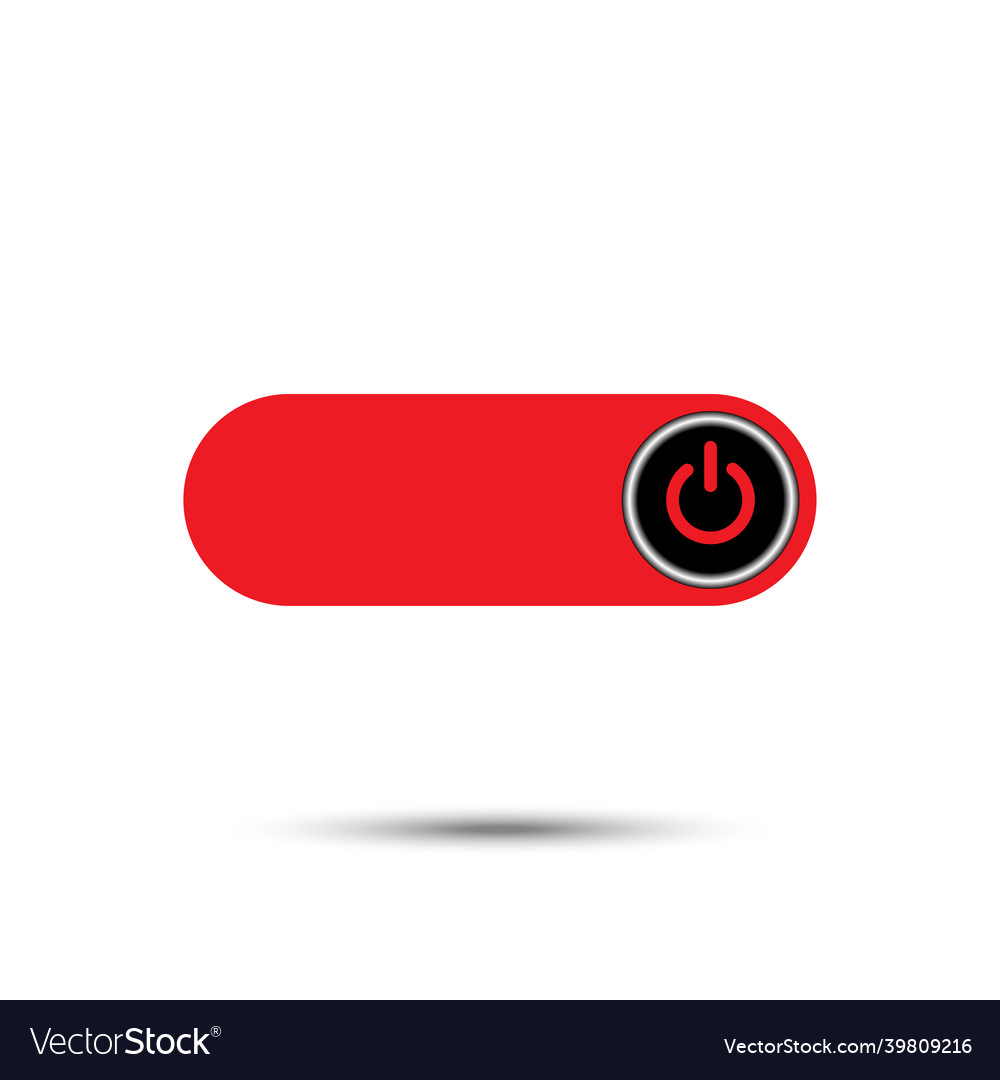 On off slider style power buttons with red Vector Image On off slider style power buttons with red