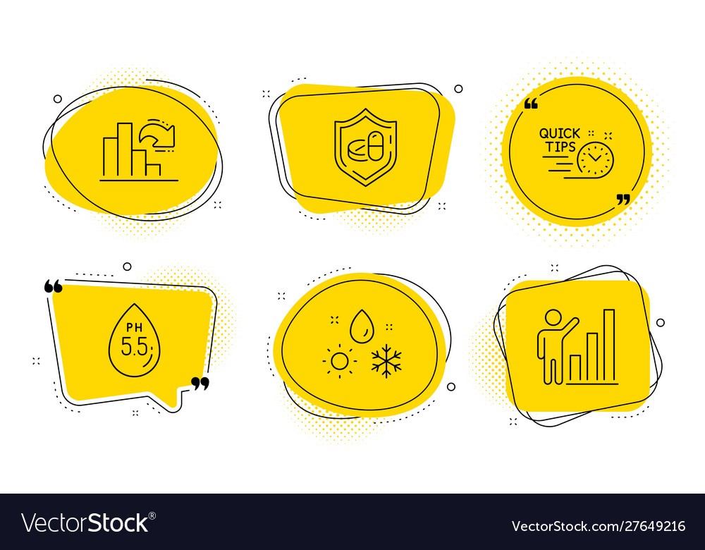 Ph neutral weather and quick tips icons set