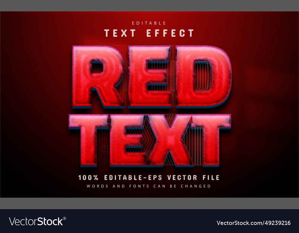 Red text effect editable vector image Red text effect editable