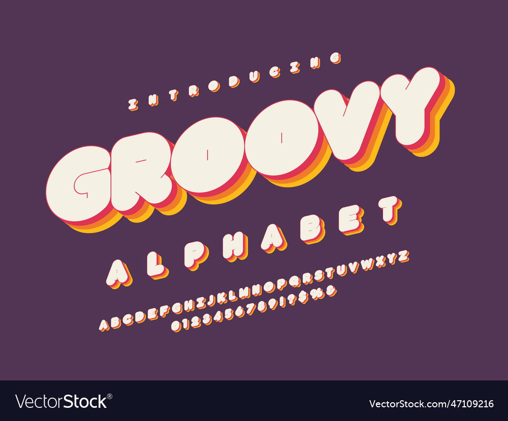 Retro font Royalty Free Vector Image - VectorStock