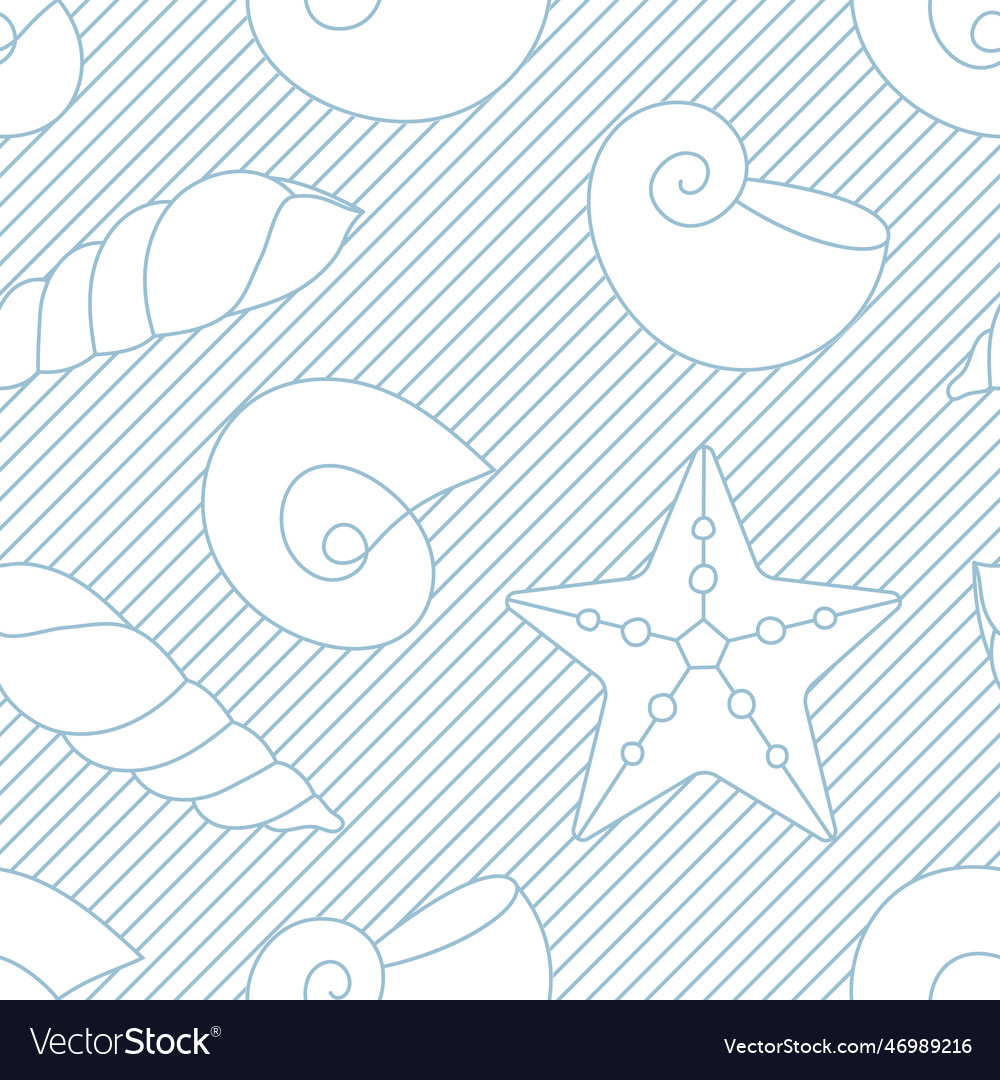 Sea shell seamless pattern textured