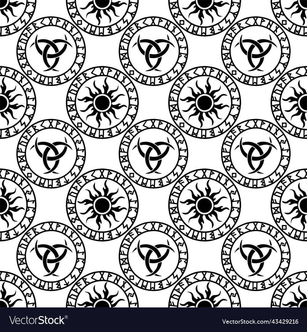 Seamless repeating pattern of black round