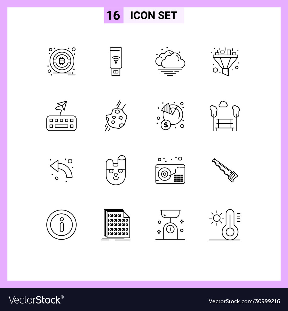 Set 16 outlines on grid for meteor asteroid