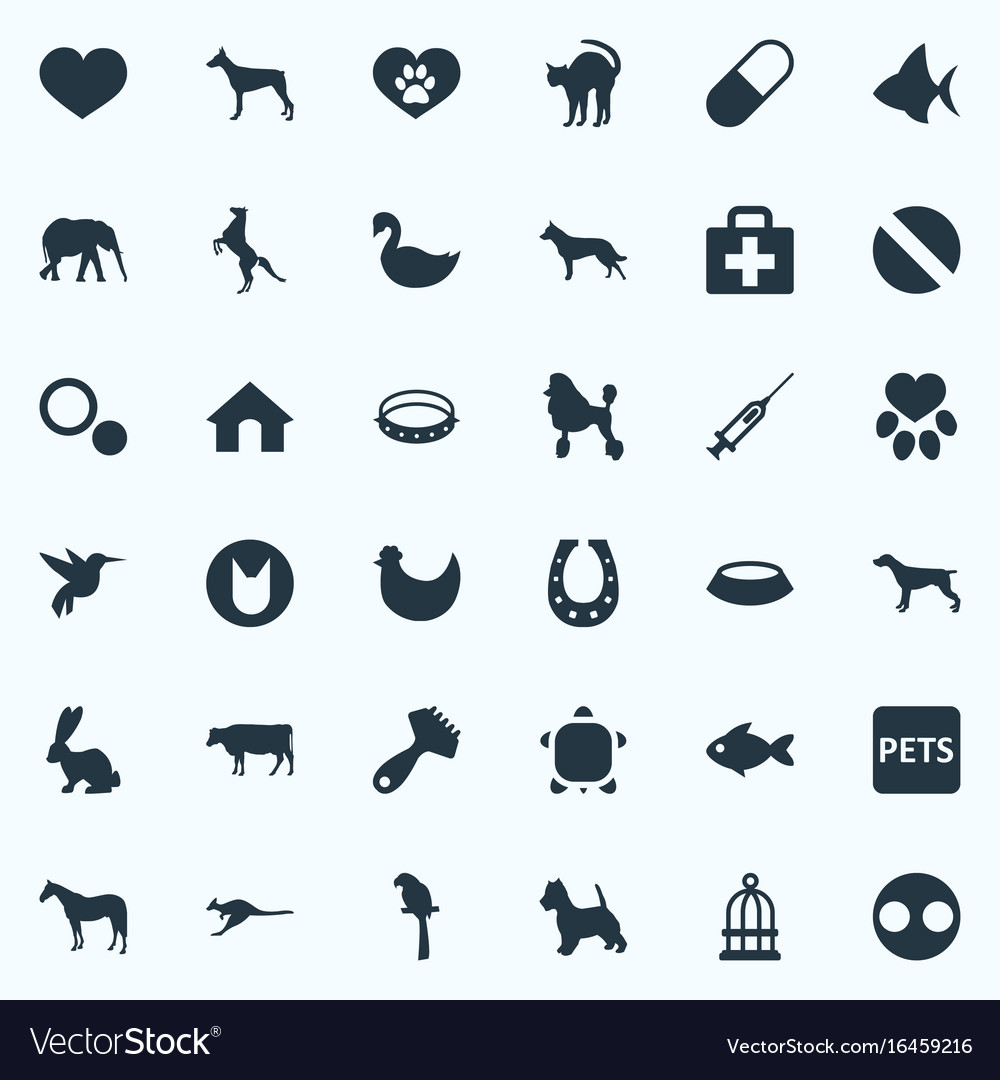 Set of simple zoo icons