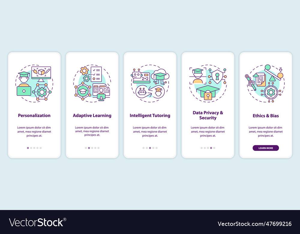 Walkthrough ai in education with linear icons
