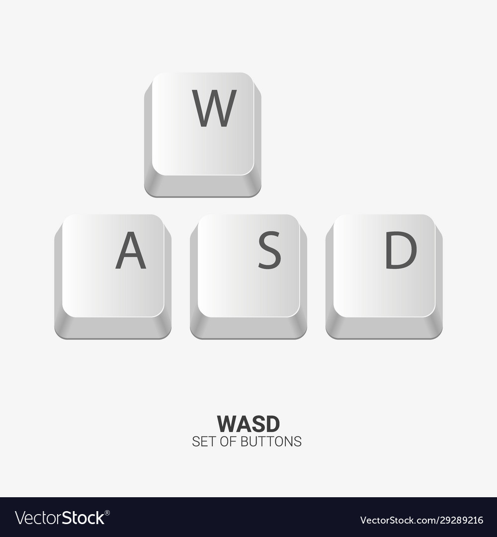 WASD Keyboard Buttons on White