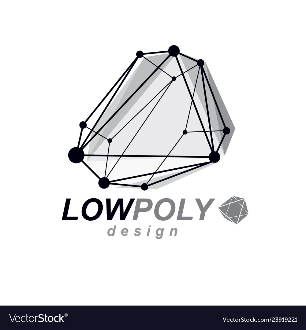 Abstract three-dimensional shape design element vector image Abstract three-dimensional shape design element
