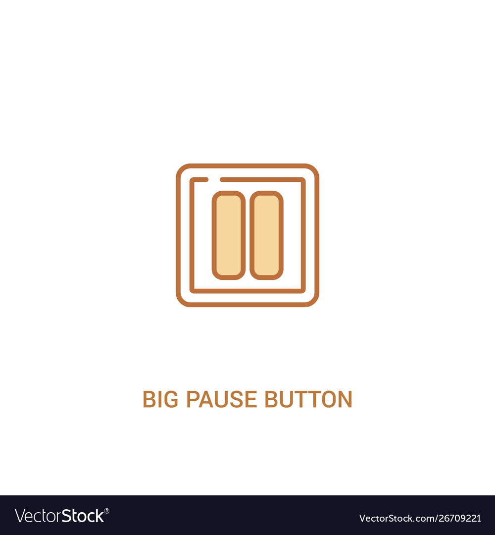 Big pause button concept 2 colored icon simple vector image Big pause button concept 2 colored icon simple