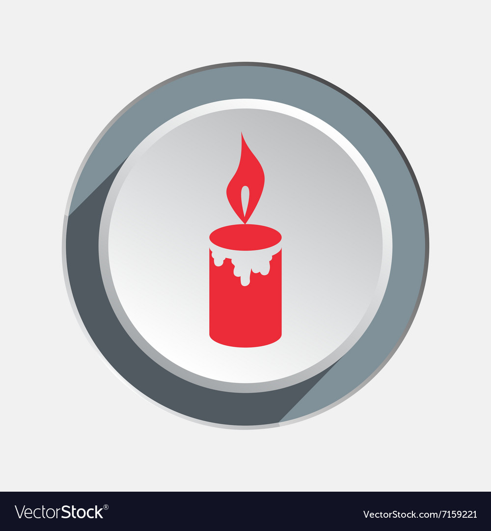 Candle with fire icon christmas symbol red sign