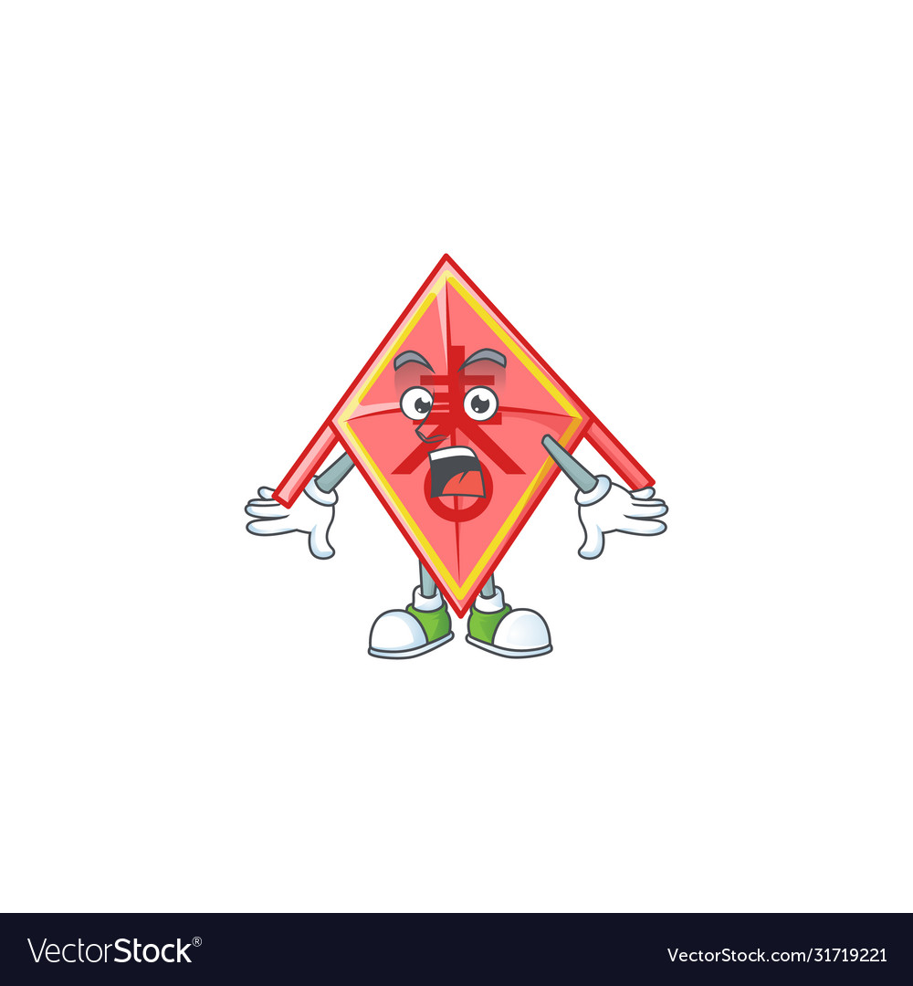 Chinese red kite cartoon on a surprised gesture Vector Image Chinese red kite cartoon on a surprised gesture Vector Image