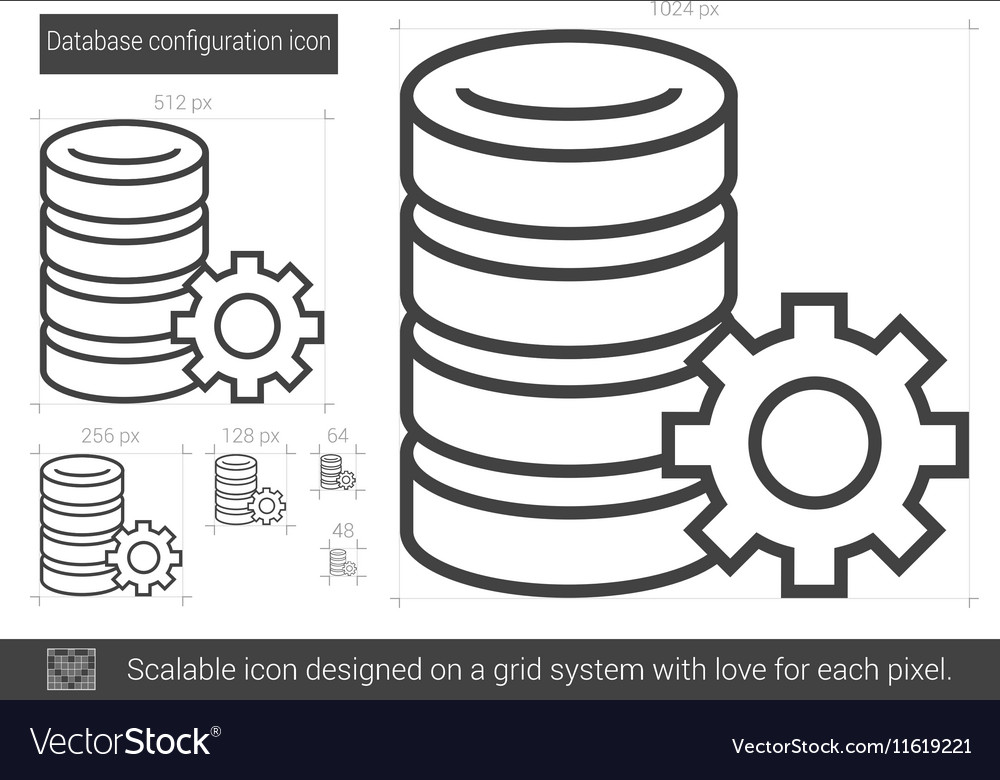 Database configuration line icon