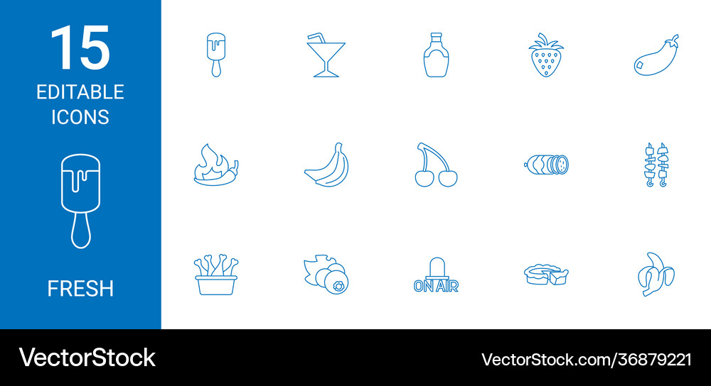 Fresh icons Royalty Free Vector Image - VectorStock