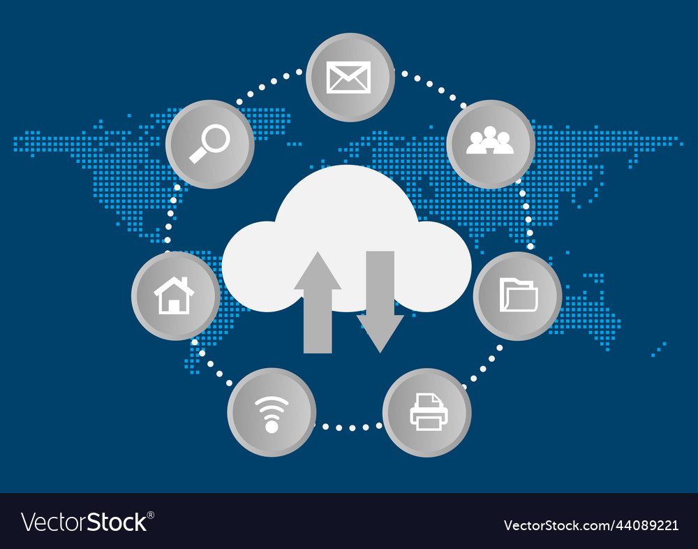 Graphics diagram cloud computing concept Vector Image Graphics diagram cloud computing concept
