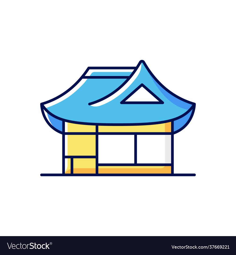 Hanok rgb color icon Royalty Free Vector Image