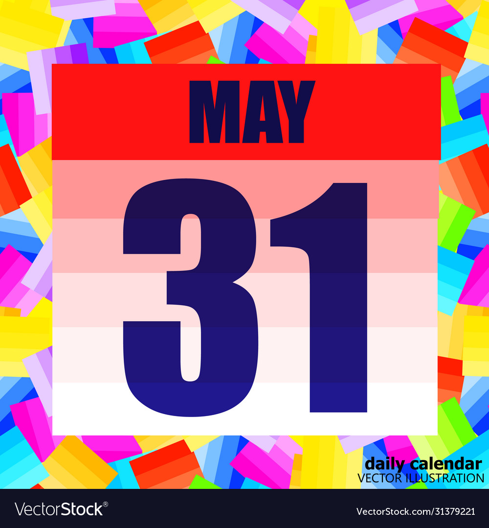 May 31 icon for planning important day banner vector image May 31 icon for planning important day banner