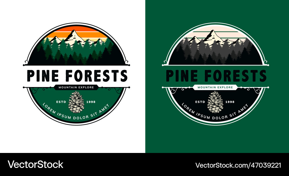 Mountain logo for badge Royalty Free Vector Image